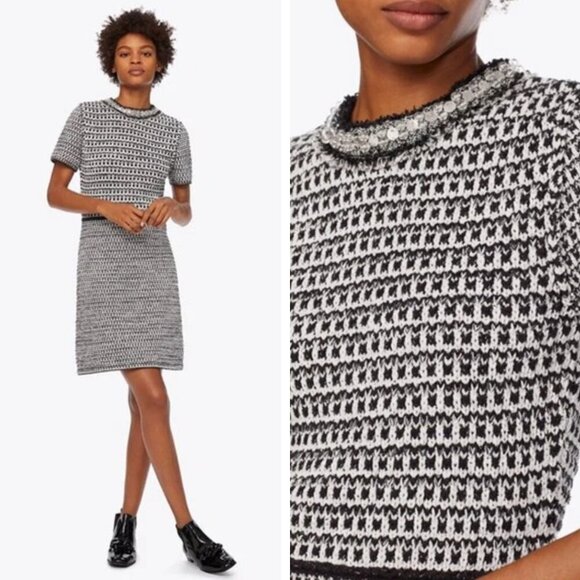 NEW Tory Burch Embellished Fringe Tweed Dress Office Resortwear Career Modest - Picture 1 of 11